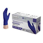 Ammex Glove, Nitrile Powder Free, Medical Exam Grade, Indigo, Large, AINPF46100, 100 gloves per box, sold as 1 box
