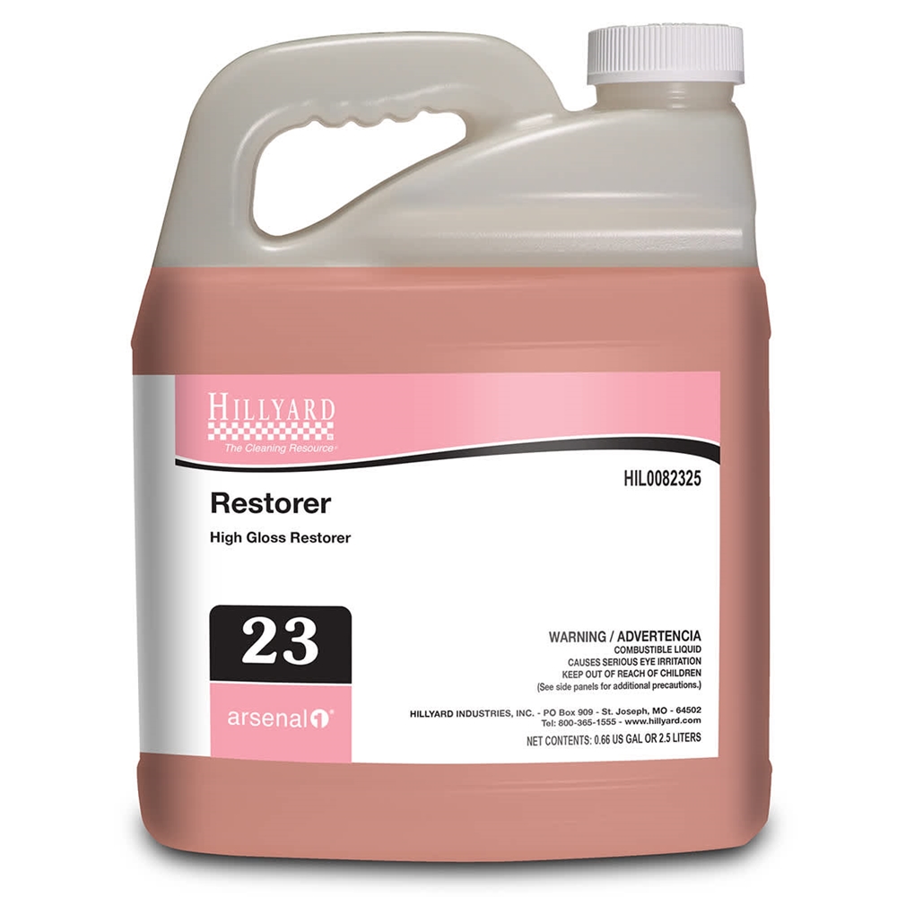 Hillyard, Arsenal One, Restorer #23, Dilution Control, 2.5 Liter, HIL0082325, Sold as each.