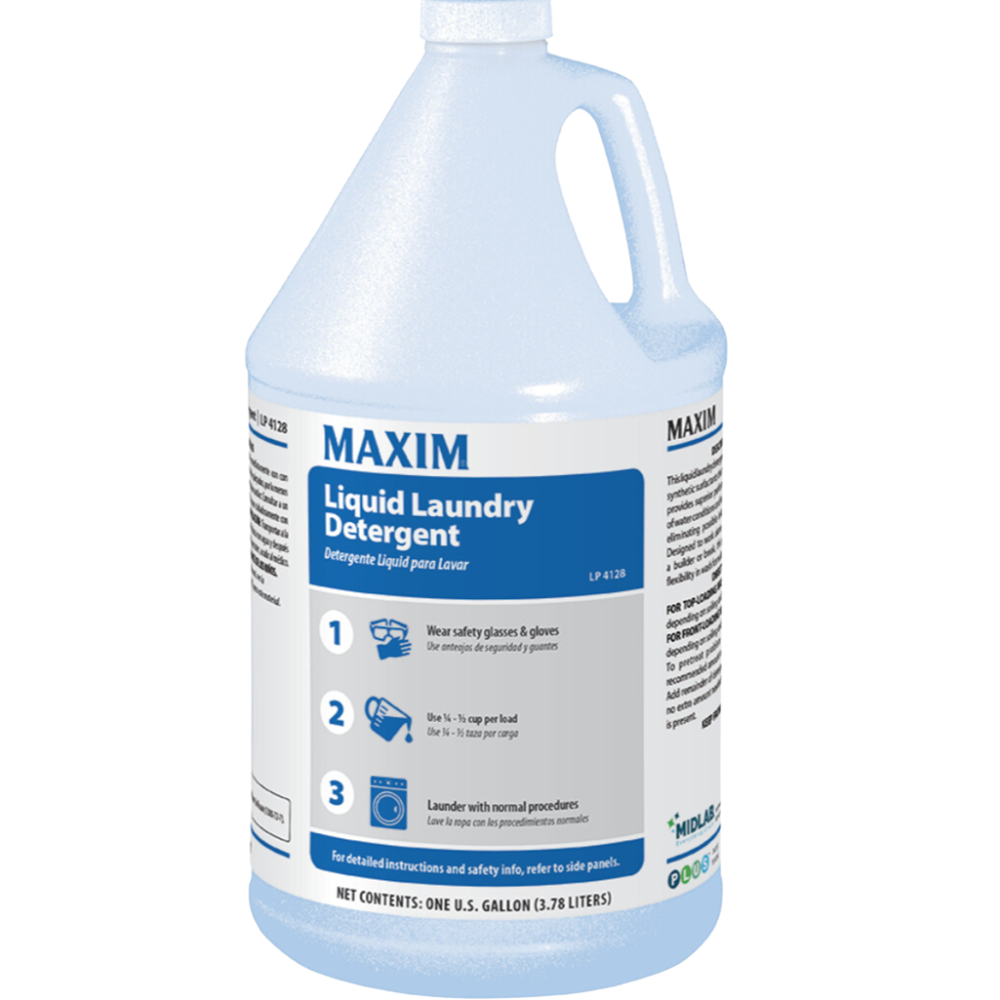 Midlab Maxim, Liquid Laundry Detergent, Fresh Scent with Superior Performance, RTU Gallon