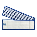 Hillyard, Trident, Microfiber Finish Pocket Mop, White/Blue Striped, 18 inch, Sold as each