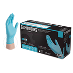 Ammex Glove, Gloveworks, Industrial Nitrile, Powder Free, Blue Textured, XLarge, INPF48100, 100 gloves per box, sold as 1 box