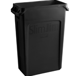 Rubbermaid, Slim Jim Waste Container, 23 gallon, Black, lid sold separately, RUB354060BK, sold as 1 can