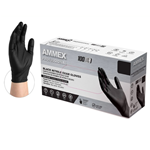 Ammex, Gloves, Nitrile Powder Free, Black, Medium, ABNPF44100, Sold as 1 box