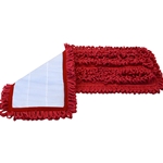 Hillyard, Trident, Premium Microfiber Hook and Loop Mop, Red, 18 inch, Sold as each