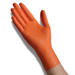 Tradex, Industrial Grade Gloves, Nitrile, X-Large, 6 Mil, Orange, 1 Box