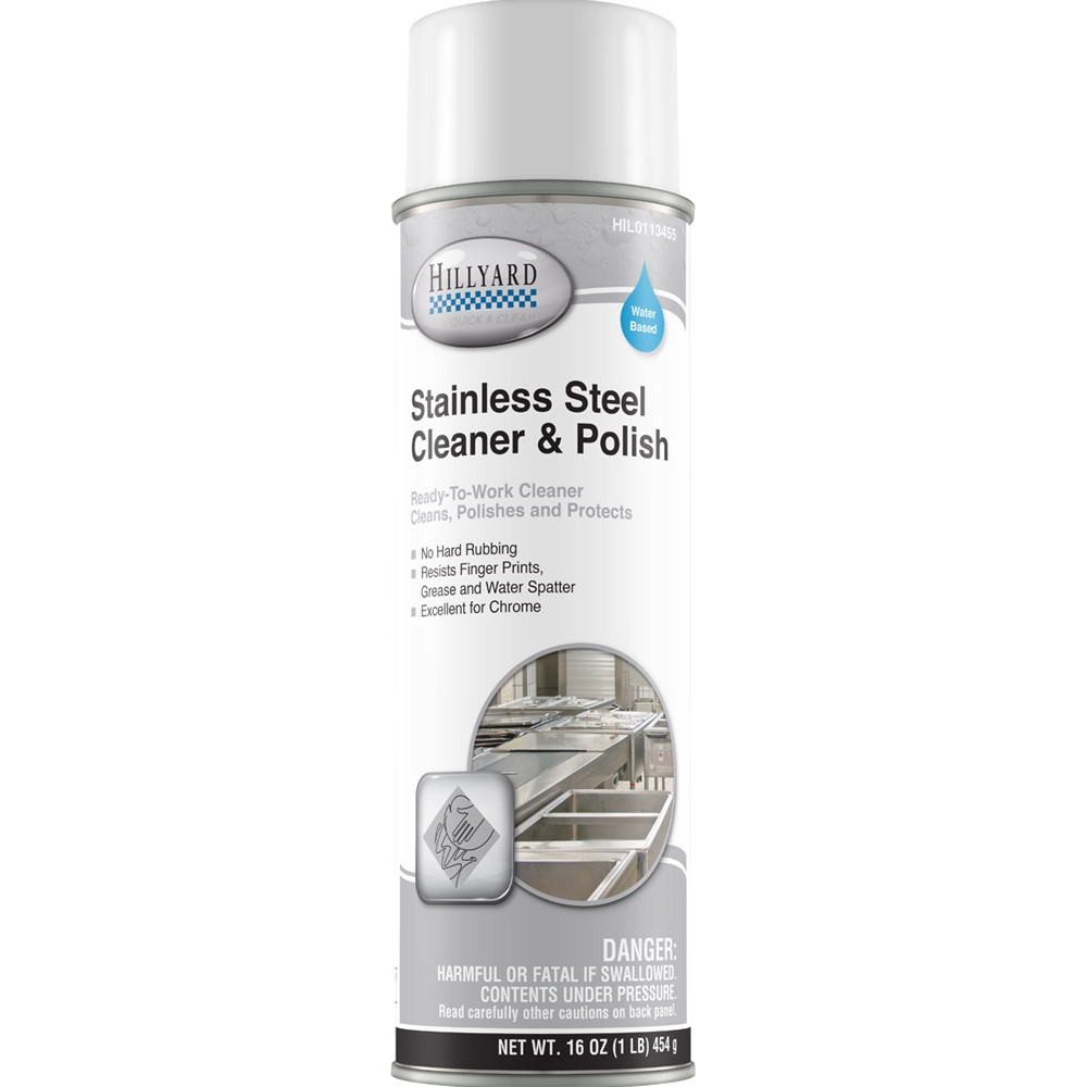 Hillyard, Aerosol, Water Base Stainless Steel Cleaner, 16 oz, each