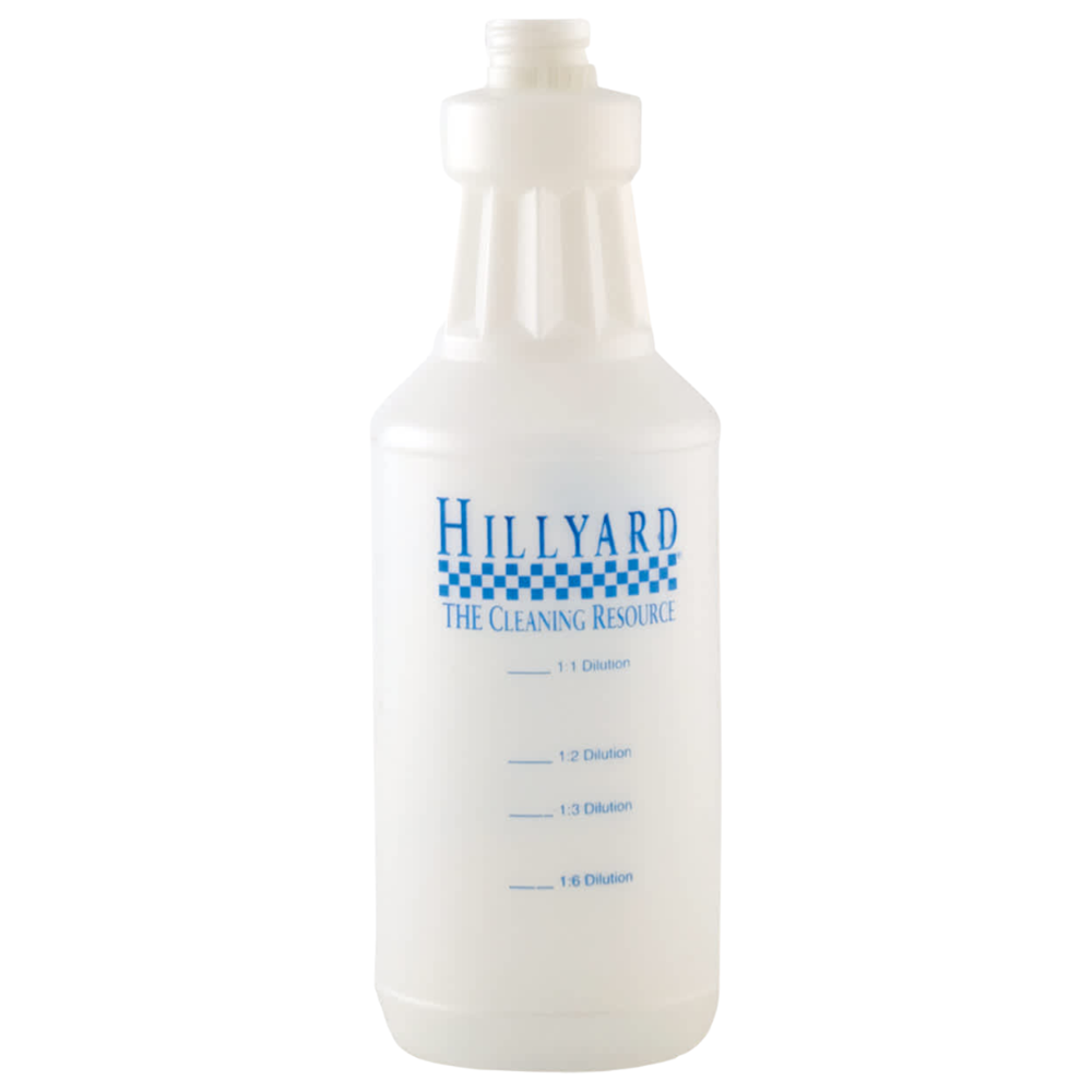 Hillyard, Translucent 32 Ounce Quart Spray Bottle with Dilution Ratios, HIL31950