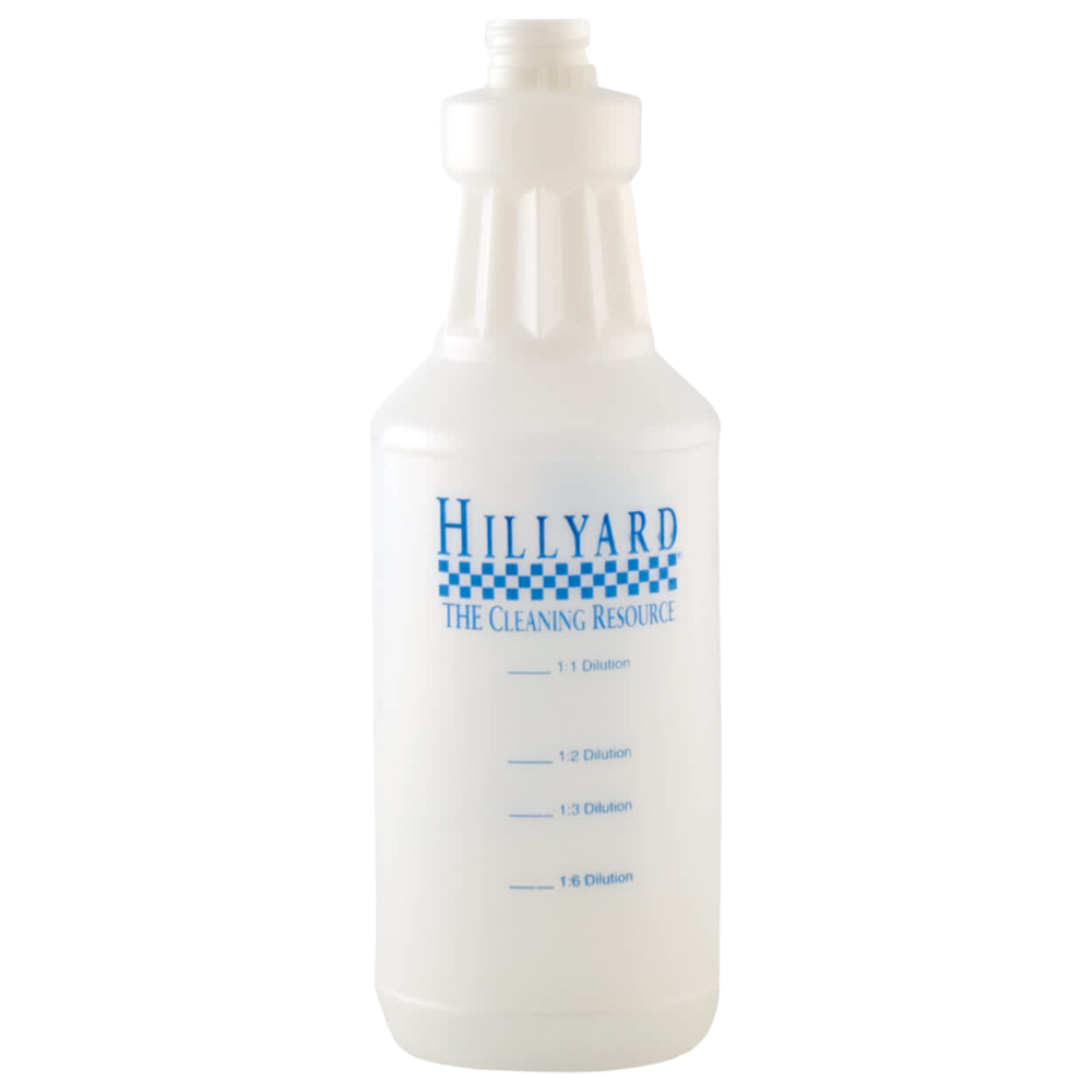 Hillyard, Translucent 32 Ounce Quart Spray Bottle with Dilution Ratios