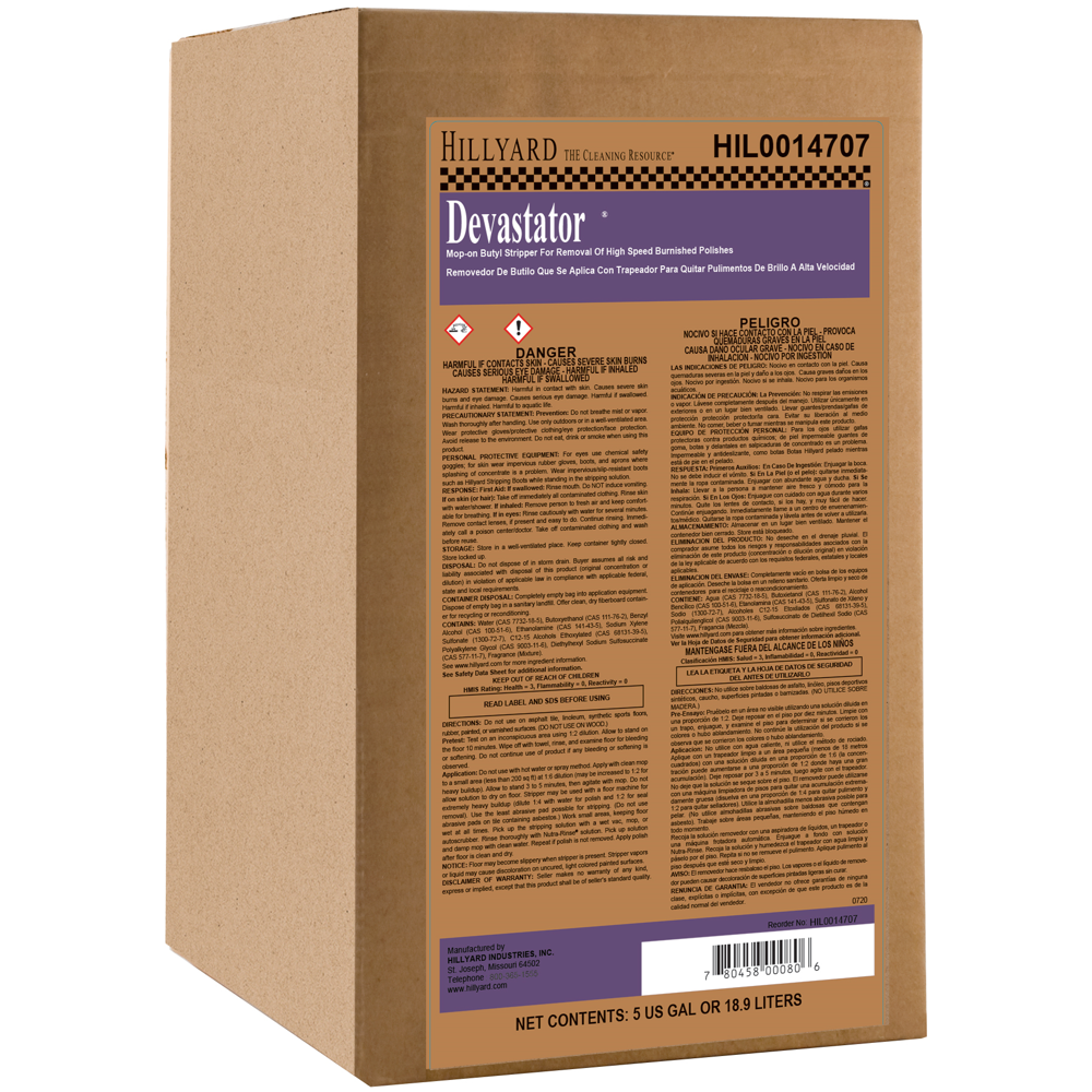 Hillyard, Devastator Fast Acting Stripper, concentrated 5 gallon pail, HIL0014707, sold as 1 pail