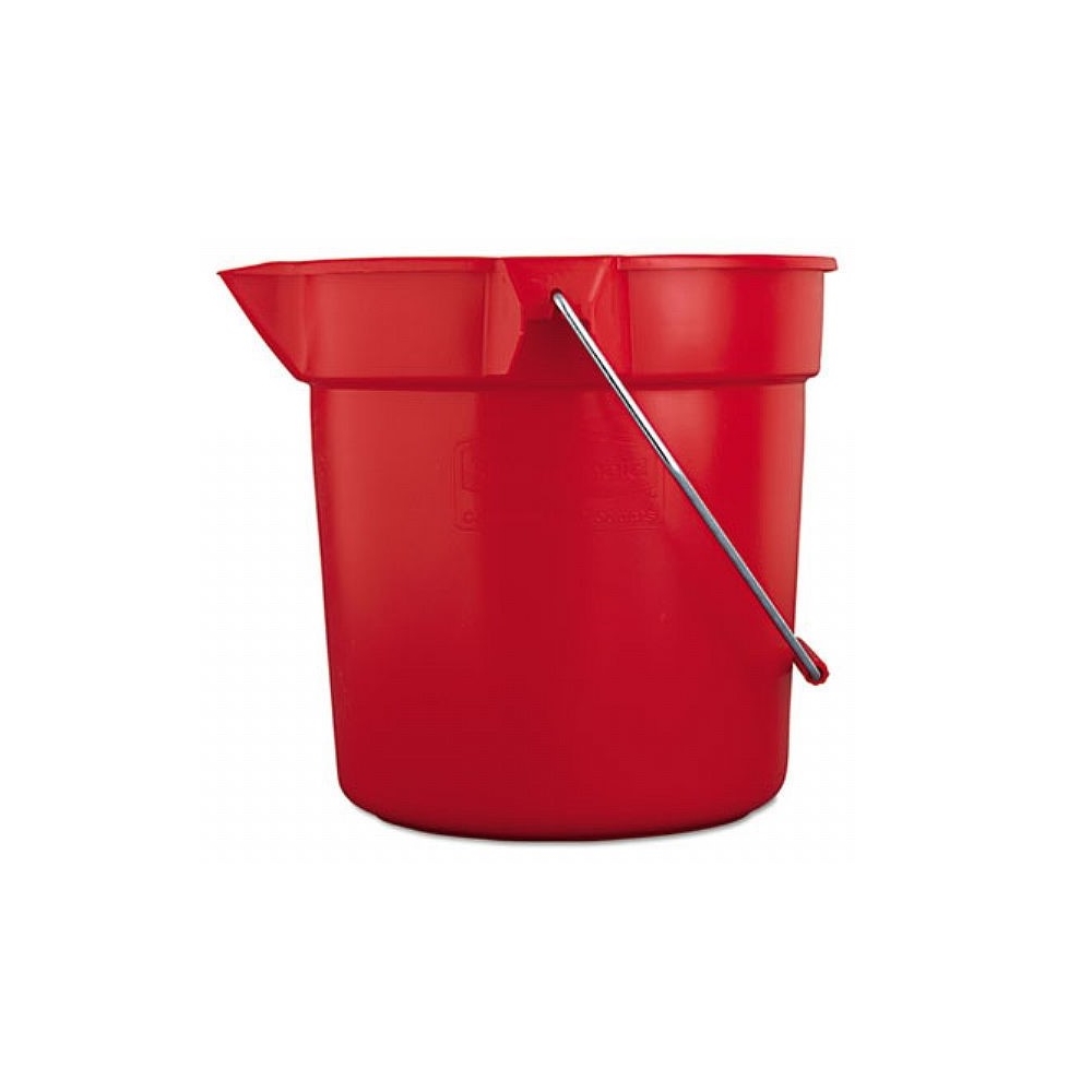 Rubbermaid, Red Bucket, 10 qt, Heavy-duty thick wall construction, FG296300RED, sold as each