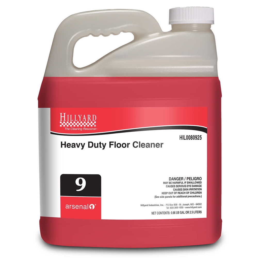 Hillyard, Arsenal One, Heavy Duty Floor Cleaner #9,  Dilution Control, 2.5 Liter,  HIL0080925, Sold as each.