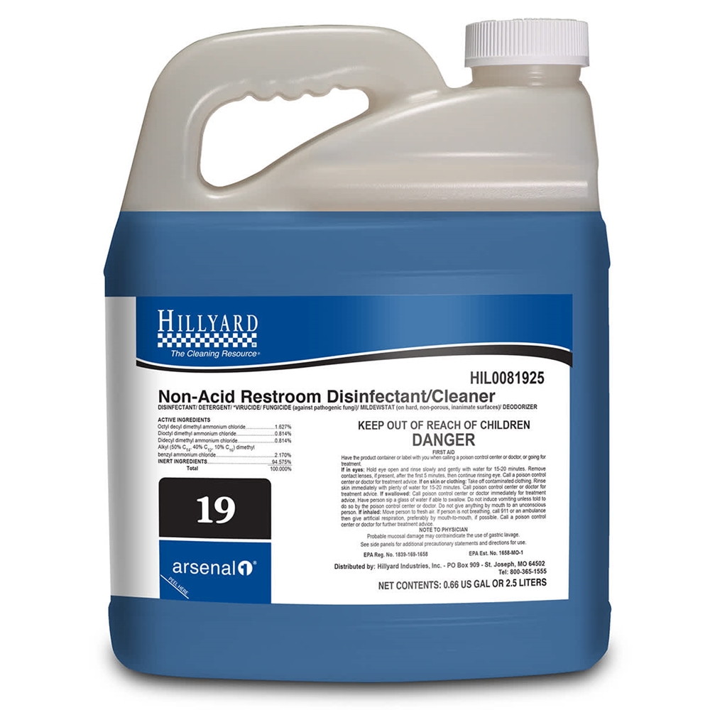 Hillyard, Arsenal One, Non Acid Restroom Disinfectant #19, 2.5 L, each