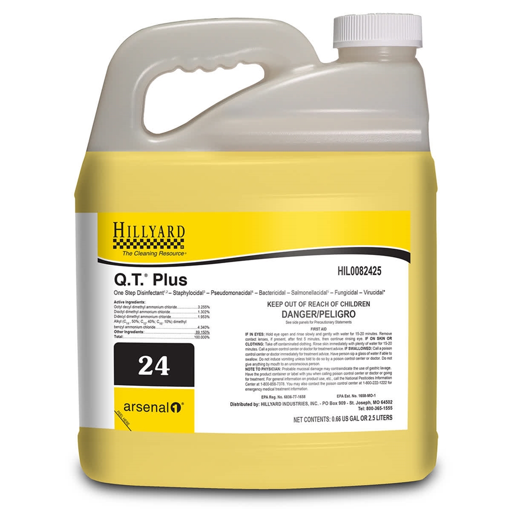 Hillyard, Arsenal One, Q.T. Plus Disinfectant Cleaner #24, Dilution Control, 2.5 Liter, HIL0082425, Sold as each.