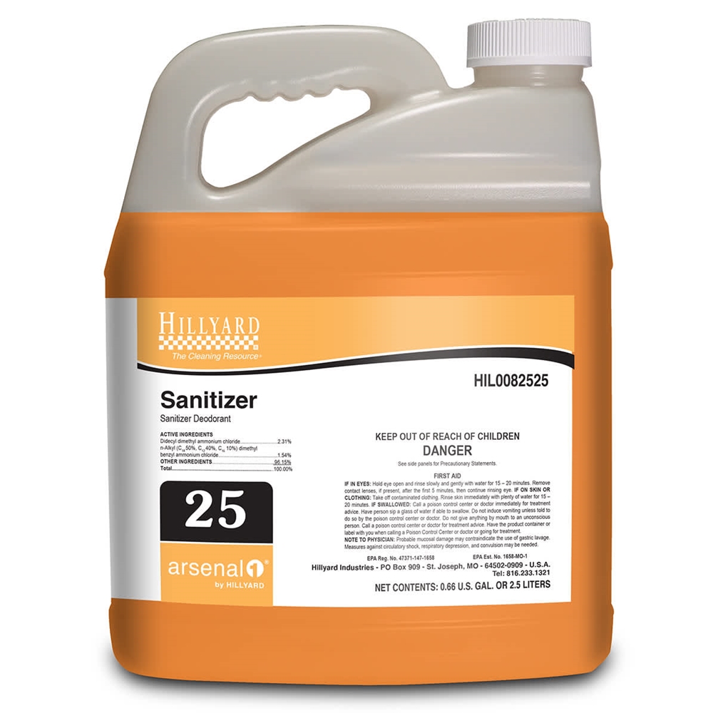 Hillyard, Arsenal One, Sanitizer #25, Dilution Control, 2.5 Liter,  HIL0082525, Sold as each.