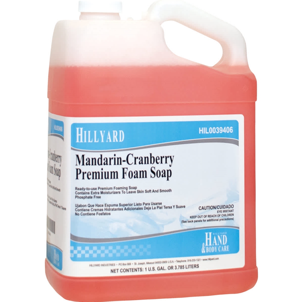 Hillyard, Mandarin-Cranberry Premium Foam Hand Soap, Manual Dispenser, 1 gallon, Hil0039406, Sold per gallon