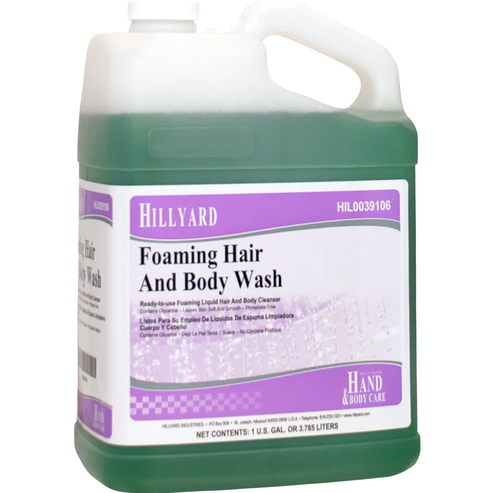 Hillyard, Foaming Hair and Body Wash Foam Soap, Manual Dispenser, 1 gallon, HIL0039106, Sold per gallon