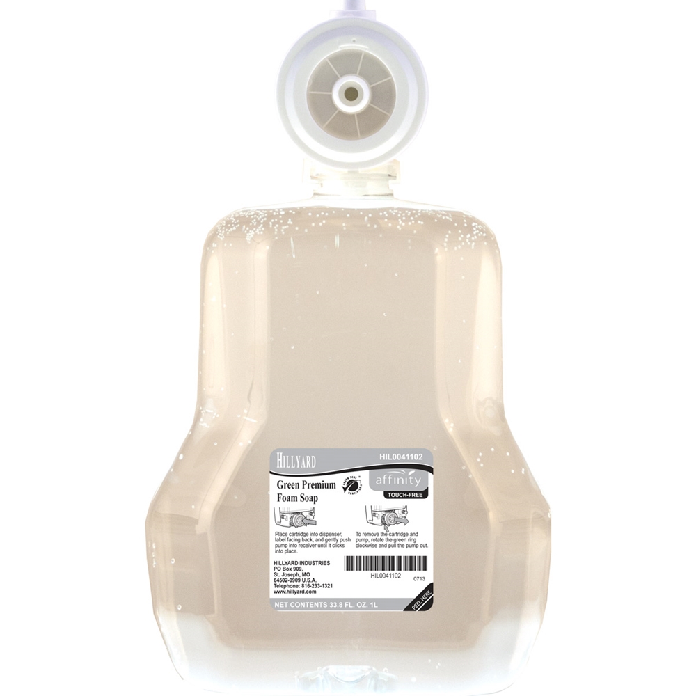 Hillyard, Affinity, Premium Green Foam Soap, 1000 ML, Clear, case