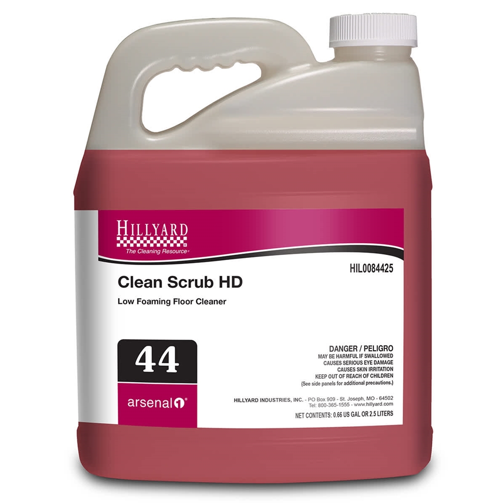 Hillyard, Arsenal One, Clean Scrub HD Low Foaming  Floor Cleaner #44, Dilution Control, 2.5 Liter, HIL0084425, Sold as each.