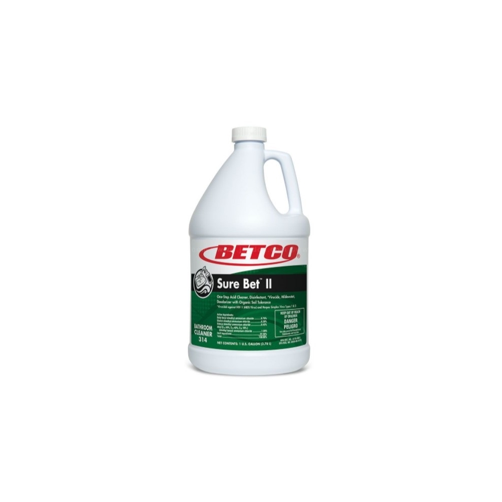 Betco, Sure Bet II Foaming Bathroom Cleaner, Concentrated, 3140400, Sold as 1 gallon