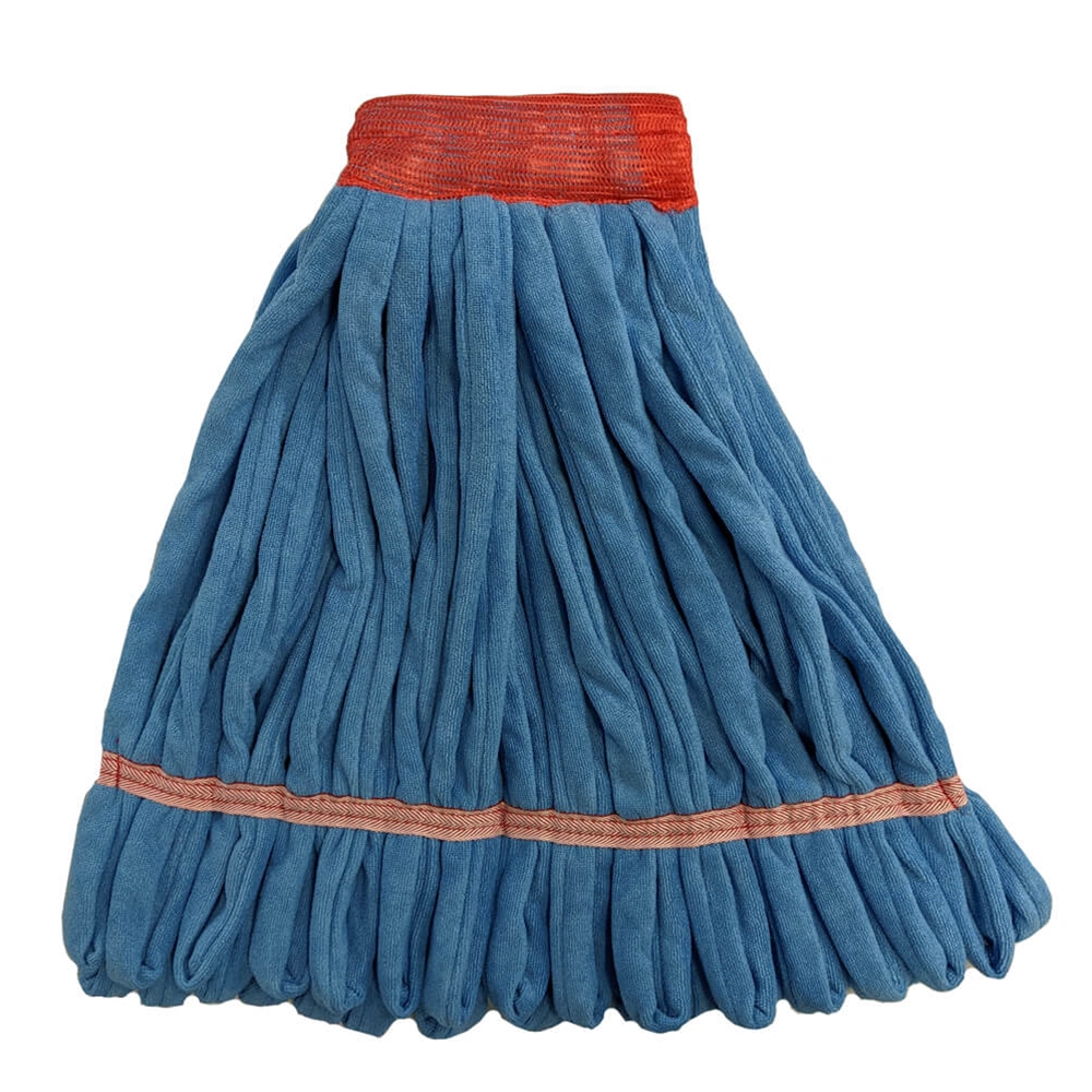 Hillyard, Trident Large Looped End Tube Mop, Blue, 5 inch Head Band, Tail Band, HIL20067, sold as 1 each