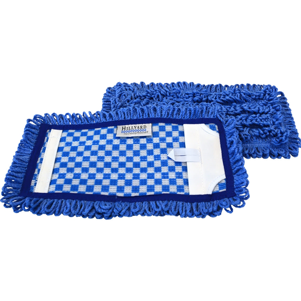 Hillyard, Trident, Premium Microfiber Mesh-Backed Pocket Mop , Blue, 11 inch, HIL20055, Sold as each