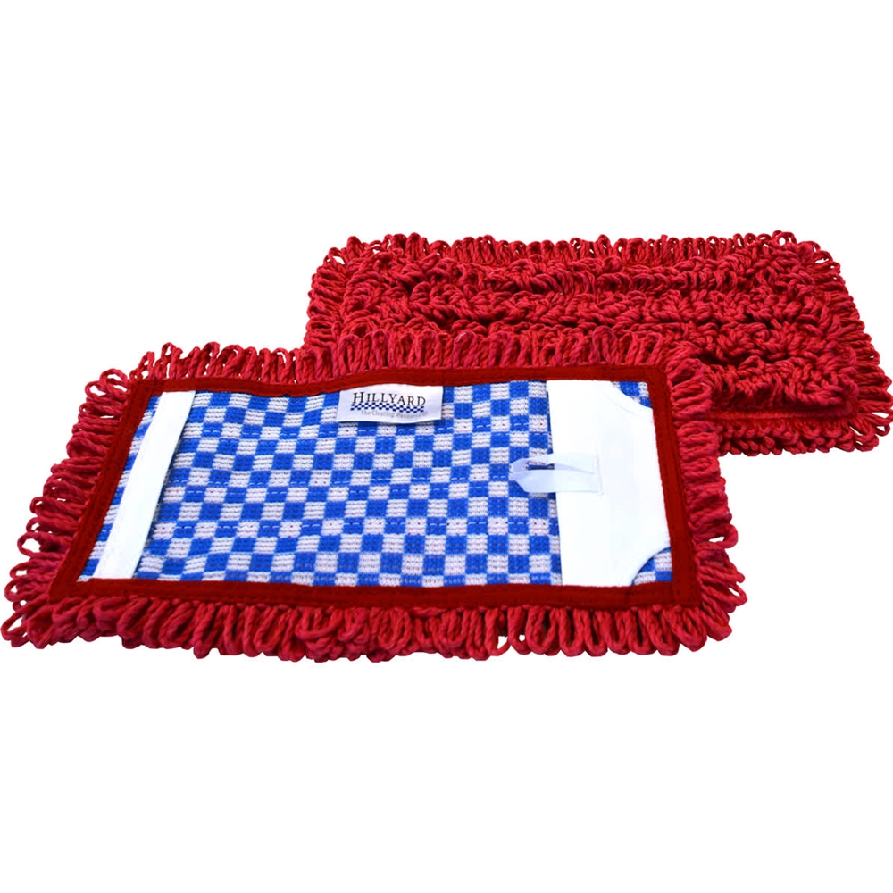 Hillyard, Trident, Premium Microfiber Mesh-Backed Pocket Mop, Red, 11 inch, HIL20056, Sold as each