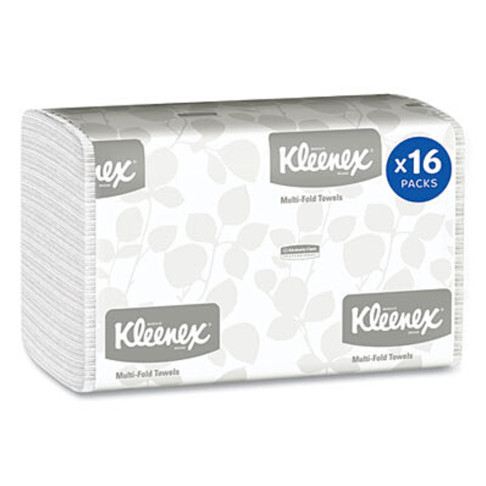 Kimberly Clark, Kleenex, Multifold Hand Towels, White, KCC01890, 16 packs per case, sold per case