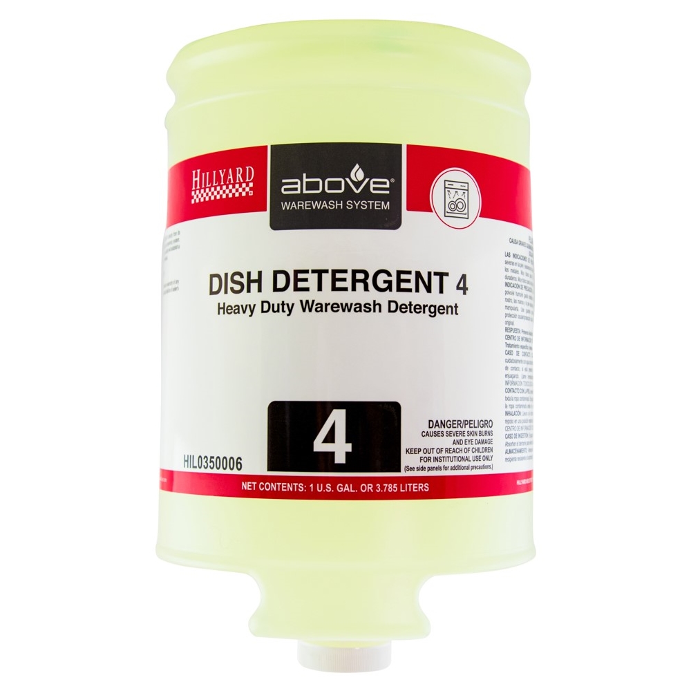 Hillyard, Above Dish Detergent 4, HIL0350006, 1 gallon container, 4 per case, sold per gallon