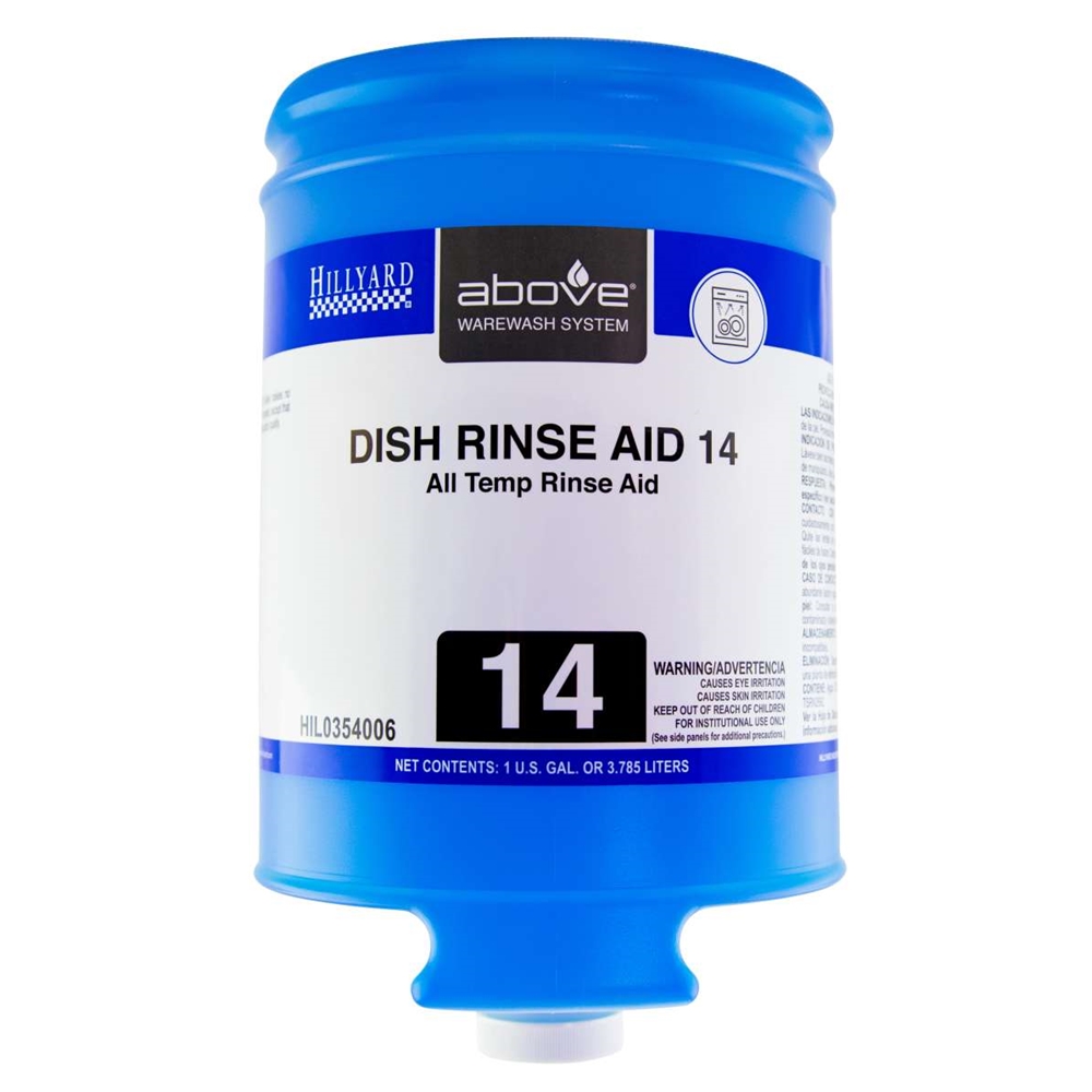 Hillyard, Above System, Dishwash Rinse Aid #14, 1 Gallon