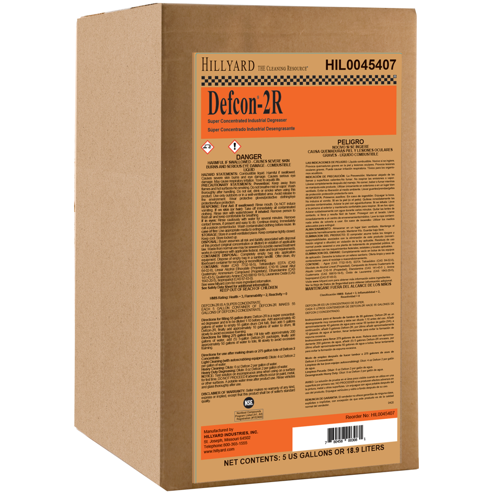 Hillyard, Pail, Defcon 2R Degreaser, 5 Gal Pail, each
