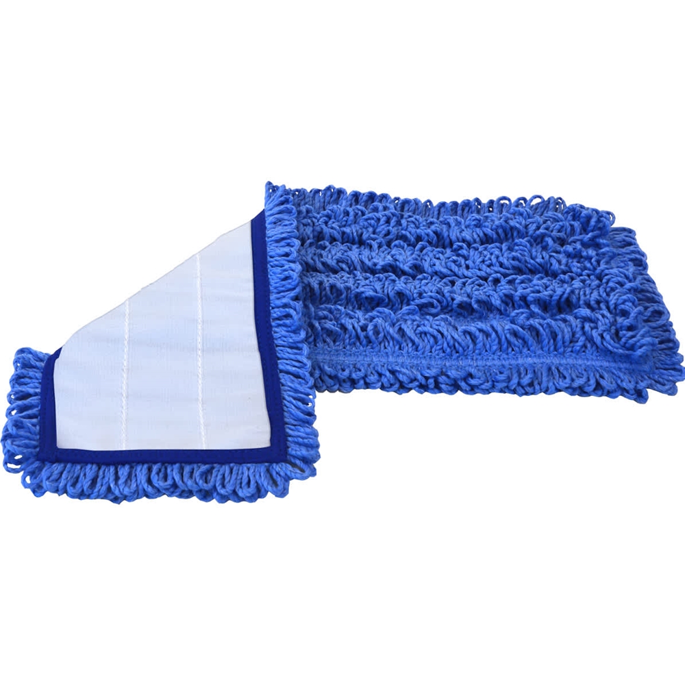 Hillyard, Trident, Premium Microfiber Hook and Loop Mop, Blue, 18 inch, Sold as each