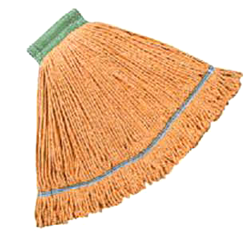 Wet Mop, Medium, Orange 4-Ply Blended Looped End with 5 inch Head band, HIL24993