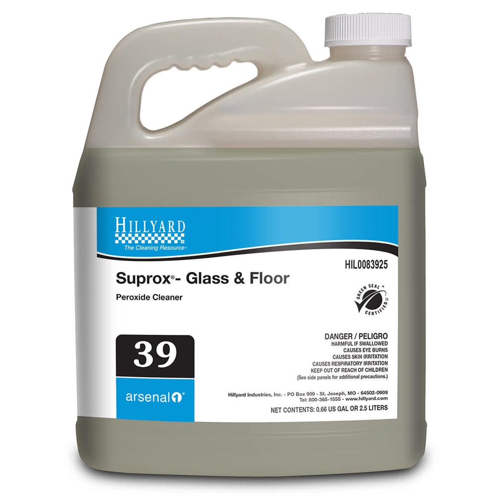 Hillyard, Arsenal One, Suprox Glass and Floor, Dilution Control, HIL0083925, Four 2.5 liter bottles per case, sold as One 2.5 li