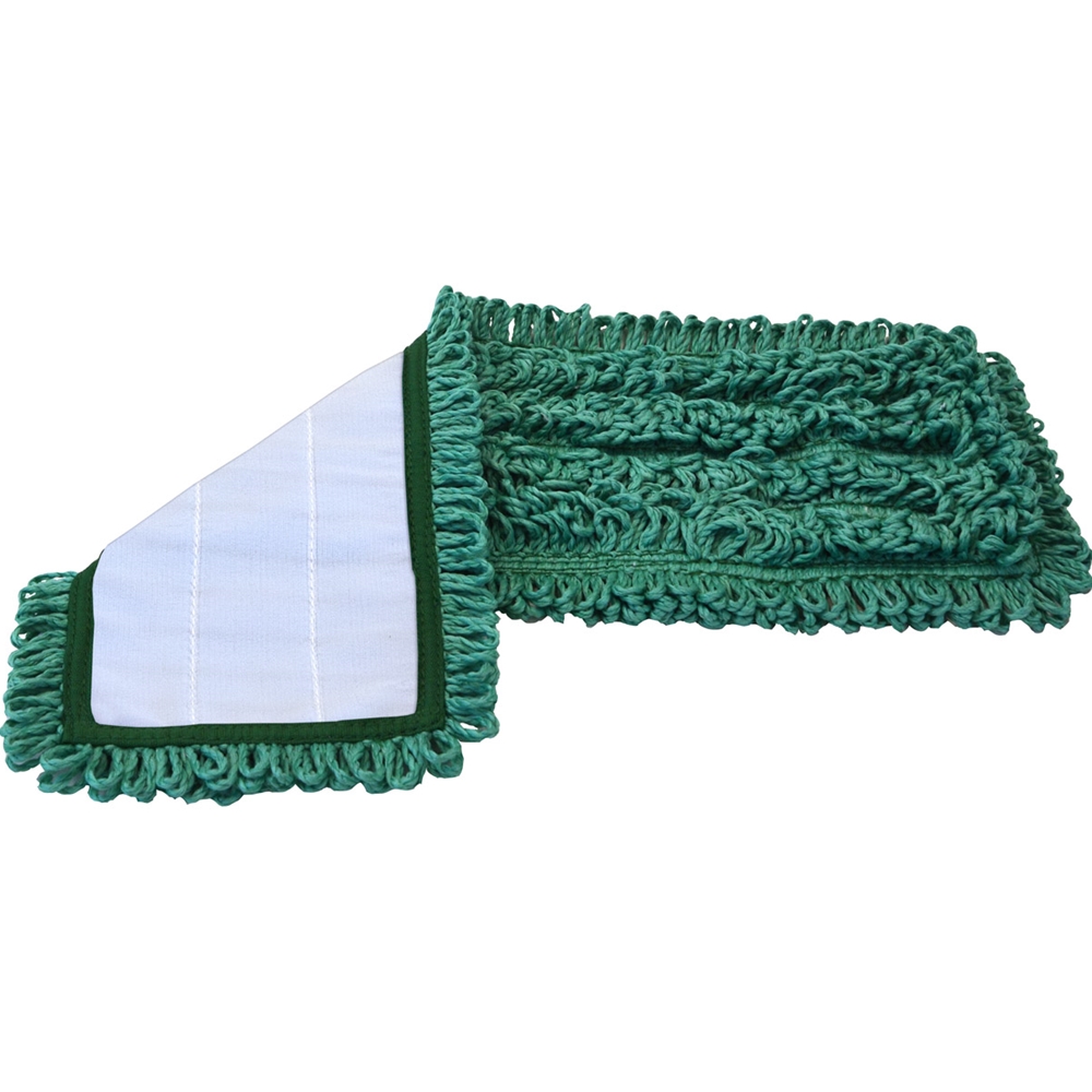 Hillyard, Trident, Premium Microfiber Hook and Loop Mop, Green, 18 inch, Sold as each