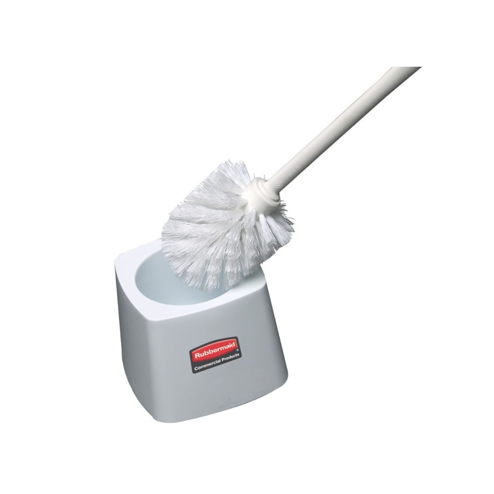 Ribbed Toilet Bowl Brush and Holder White