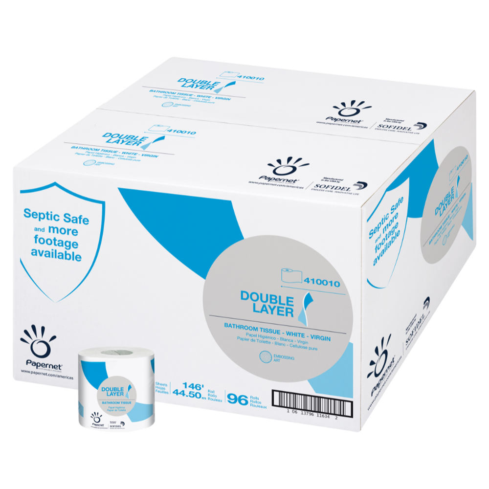Heavenly Soft Double Layer Toilet Paper, 500 sheets per roll, 96 rolls per case, 410010