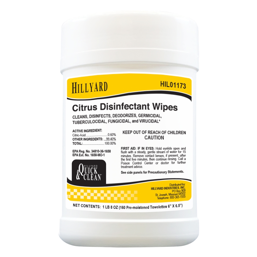 Hillyard, Citrus Disinfectant Wipes, 160 Towelettes , each