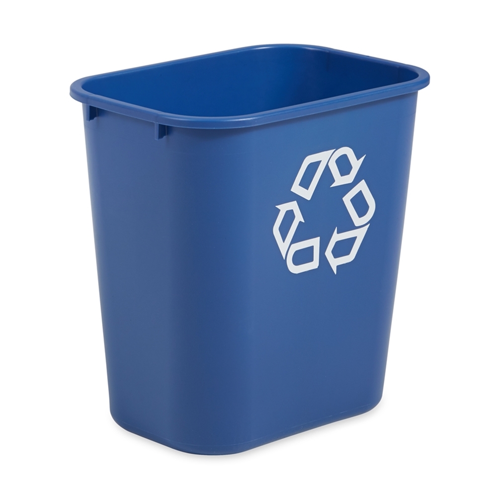 Rubbermaid, 7 gal, Deskside Recycling Container, Blue