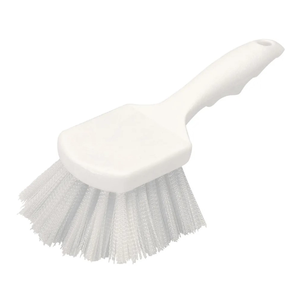 Utility Scrub Brush, 9 in, White Nylon Short Handle, CSM3662000, each