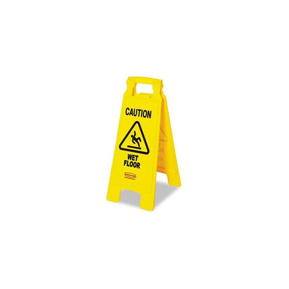 Rubbermaid, Caution Wet Floor Sign, 2 sided, RUB6112 77YW, 6 per case, sold each