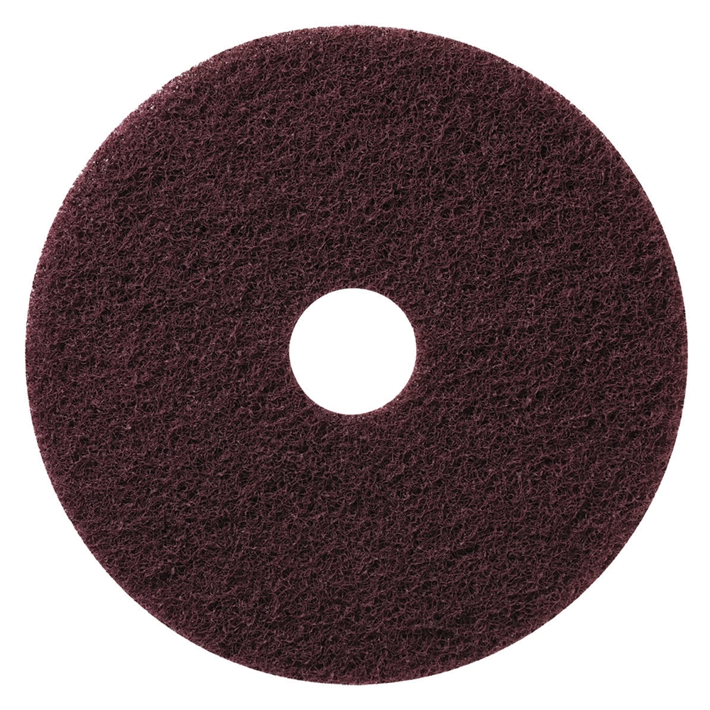 Hillyard, Maroon Strip Pad, Round, 17 Inch, HIL42934