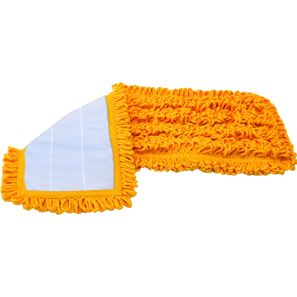 Hillyard, Trident, Premium Microfiber Hook and Loop Mop, Yellow, 18 inch, HIL20079, Sold as each