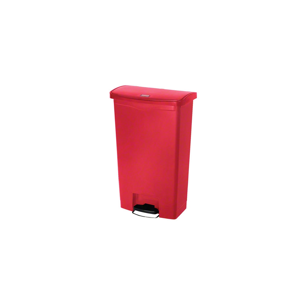 Rubbermaid, Slim Jim Step-On - 18gal, Resin Front Step, Red, RUB1883568, sold as each.