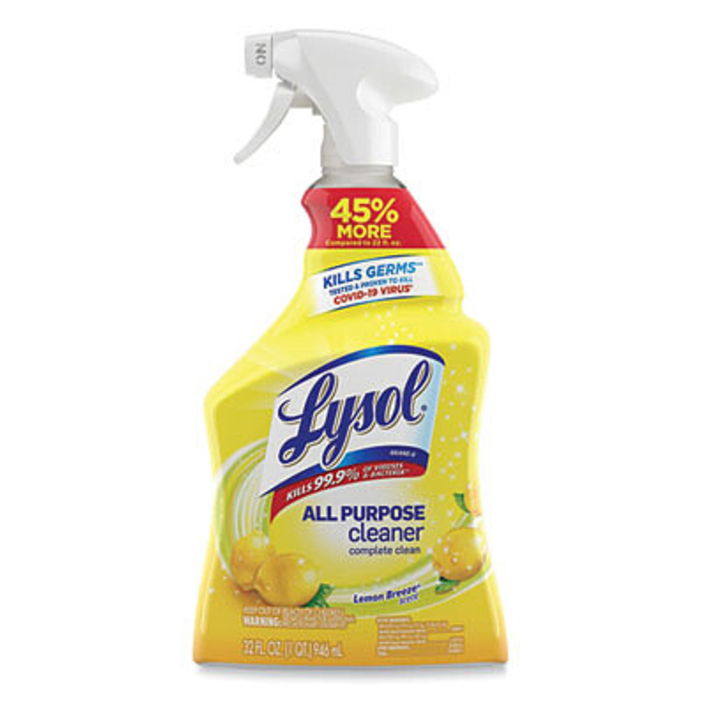 Reckitt, Lysol, All-Purpose Lemon Breeze Disinfectant, RTU Quart, RAC75352, Sold as each