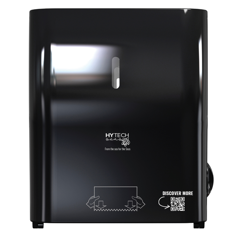 Hytech Seas Mechanical No-Touch Roll Towel Dispenser, Black, 419484