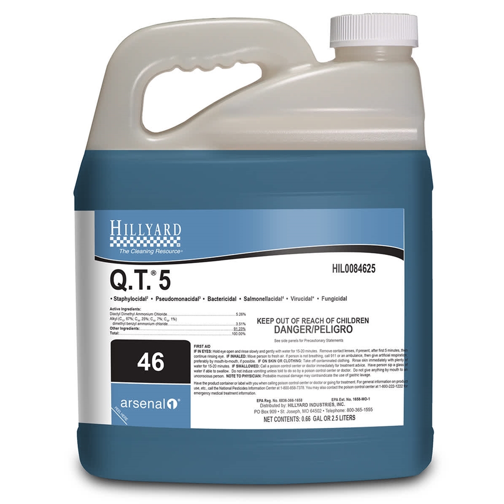 Hillyard, Arsenal One, Q.T-5 Disinfectant Cleaner #46, Dilution Control, 2.5 Liters, HIL0084625, Sold as each.