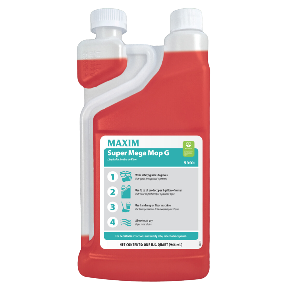 Midlab Maxim, Super Mega Mop G Daily Floor Cleaner, Easy Dilution Solution Quart Concentrate