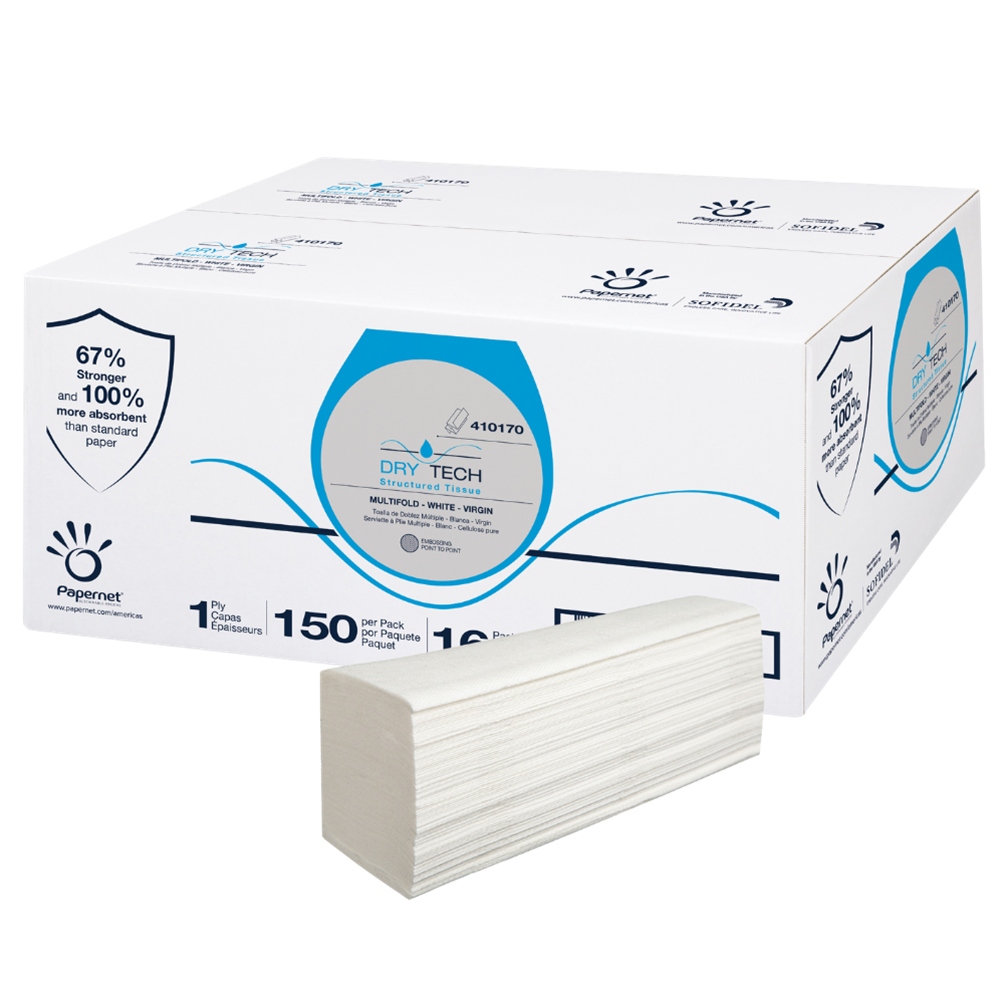 Papernet, DryTech, MultiFold Towel, White, Case