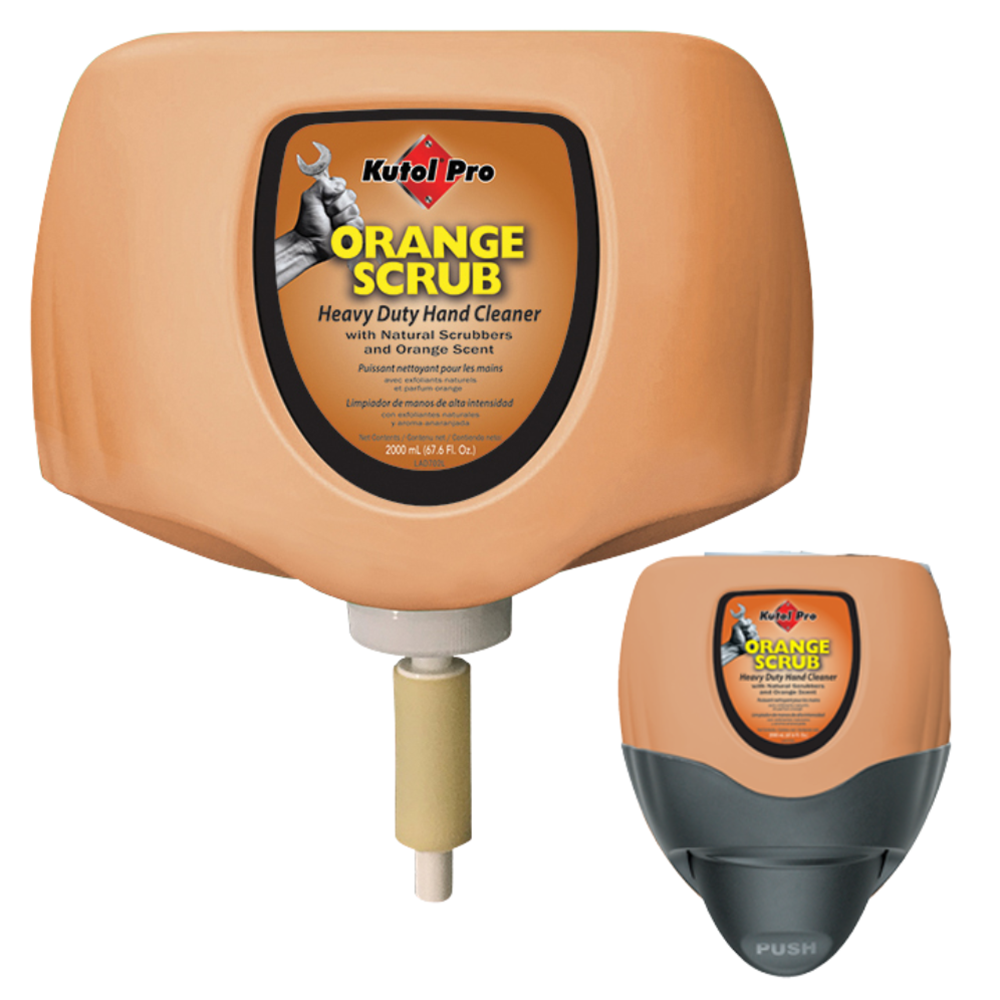 Kutol, DuraView, Heavy Duty Pumice Hand Soap, 2000 mL, Orange, Case