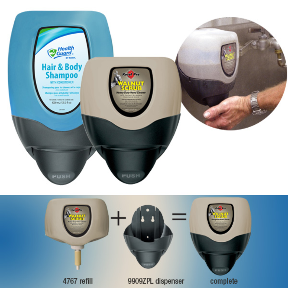 Kutol, DuraView, Soap Dispenser, Heavy Duty, Manual, Black, Each
